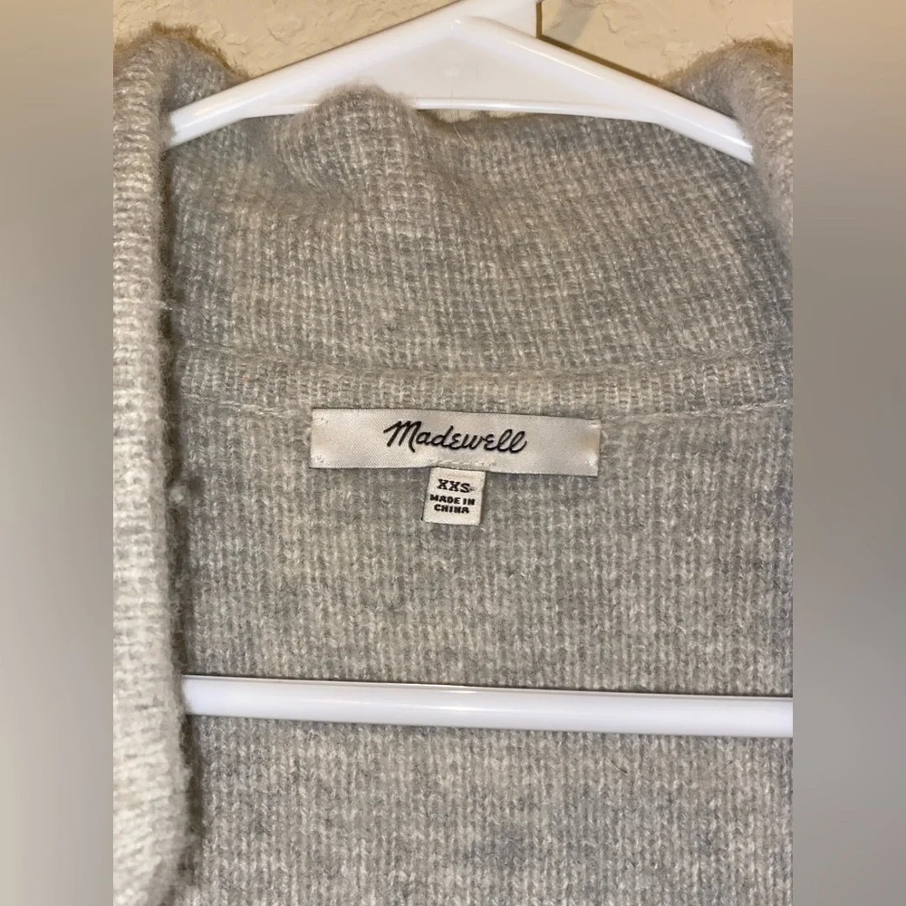 Madewell Merino Wool Blend Spencer Sweater Open Front Cardigan Oversized Sz XXS - Picture 4 of 11